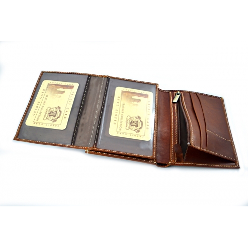 BARTEX 1019M-ID skórzany portfel męski cognac *RFID Travel